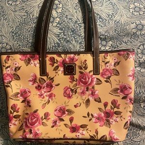 Dooney & Bourke Cabbage Rose Yellow Tote